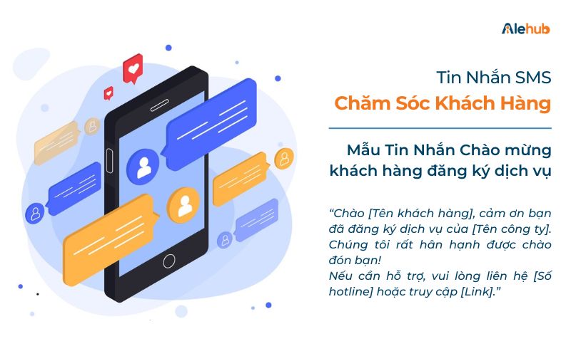 Mẫu tin nhắn SMS Chào mừng khách hàng đăng ký dịch vụ